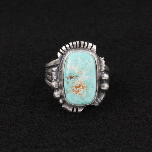 Randy Billy Turquoise & Sterling Silver Ring Size 10