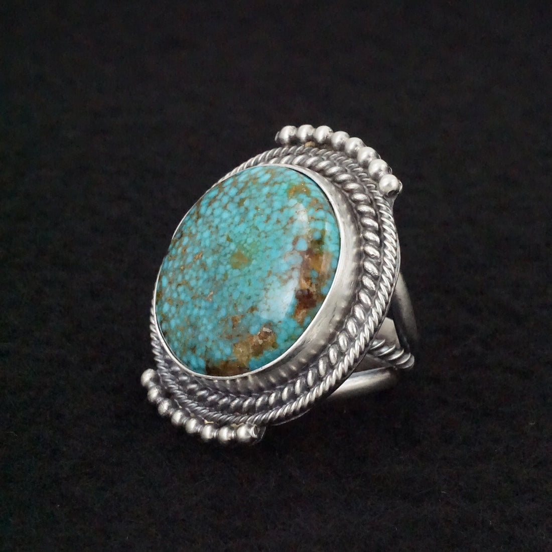 Raymond Delgarito Turquoise & Sterling Silver Ring Size 5.5