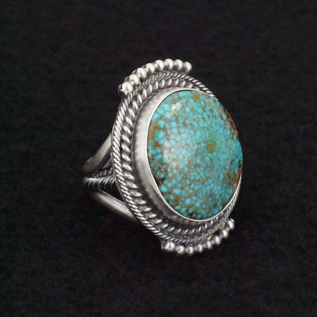 Raymond Delgarito Turquoise & Sterling Silver Ring Size 5.5