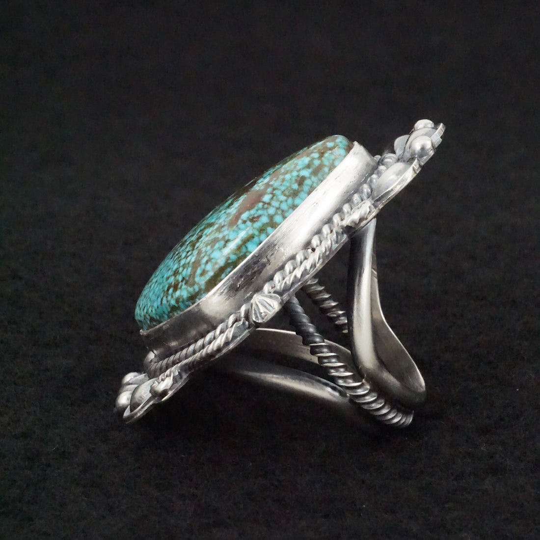 Raymond Delgarito Turquoise & Sterling Silver Ring Size 6.5