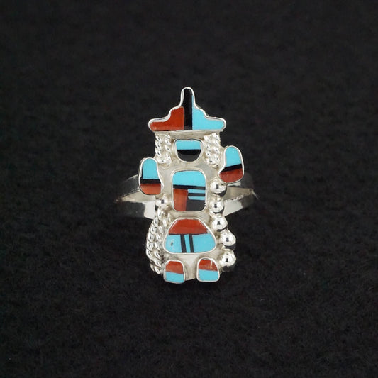 Serena Johnson Multi-Stone & Sterling Silver Ring Size 8