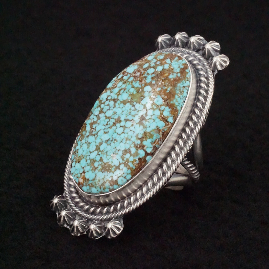 Raymond Delgarito Turquoise & Sterling Silver Ring Size 6.5