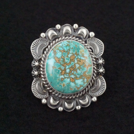 Raymond Delgarito Turquoise & Sterling Silver Ring Size 5.5