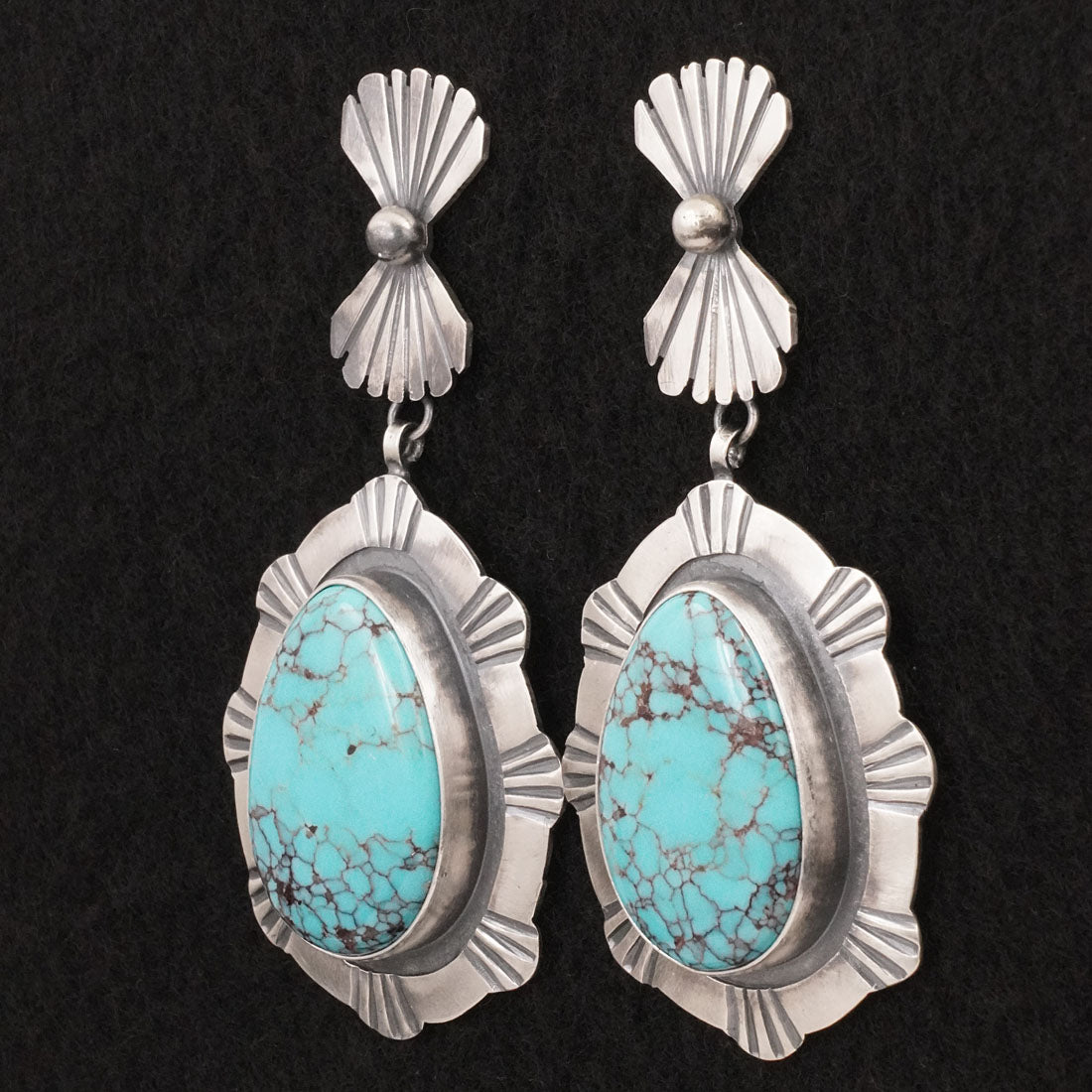 Mark Yazzie Turquoise & Sterling Silver Earrings