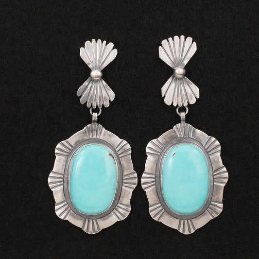 Mark Yazzie Turquoise & Sterling Silver Earrings