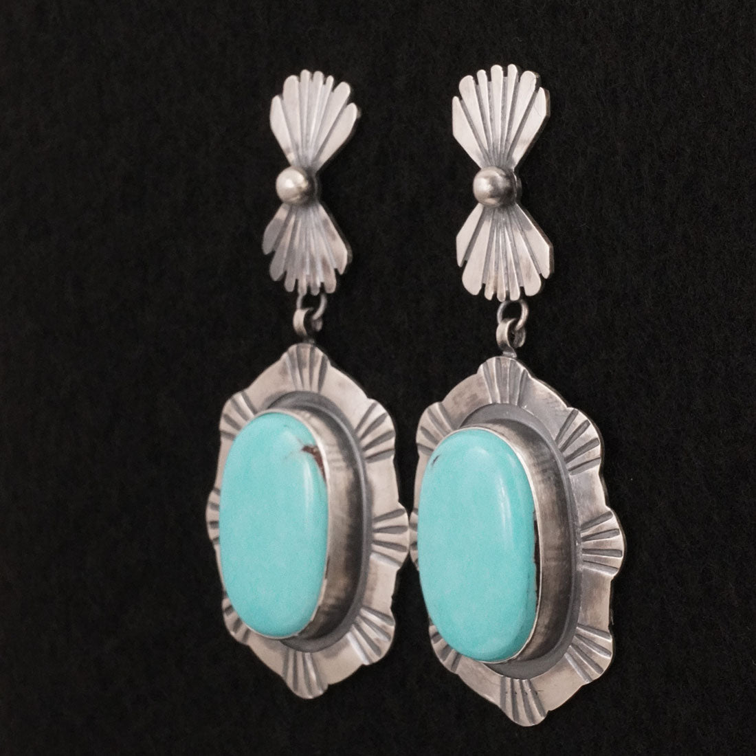 Mark Yazzie Turquoise & Sterling Silver Earrings