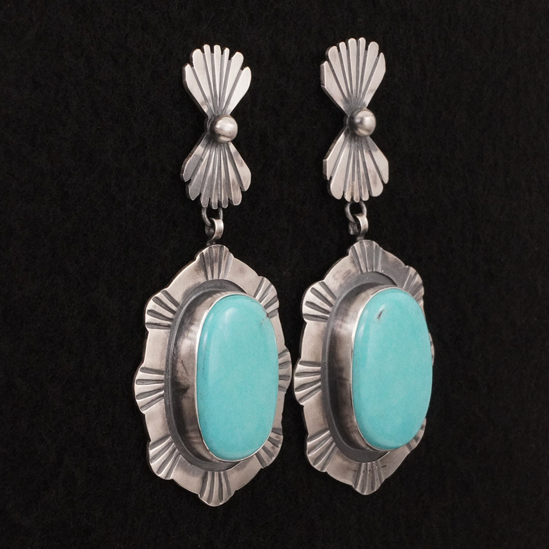 Mark Yazzie Turquoise & Sterling Silver Earrings