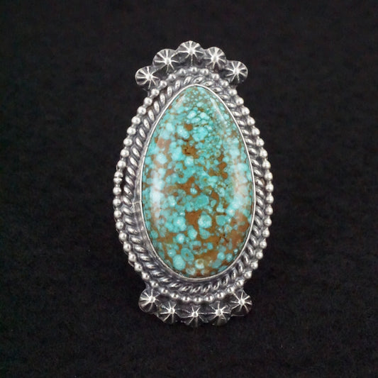 Raymond Delgarito Turquoise & Sterling Silver Ring Size 6.5