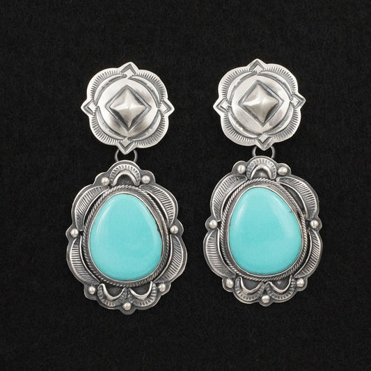 Randy Boyd Turquoise & Sterling Silver Earrings