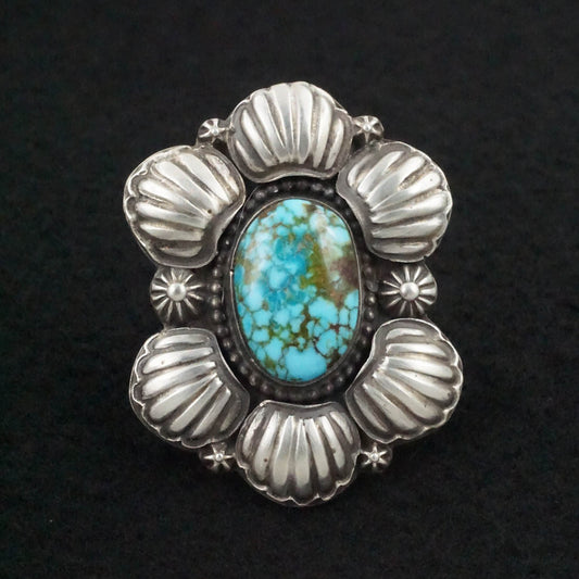 Calvin Martinez Turquoise & Sterling Silver Ring Size 8.5