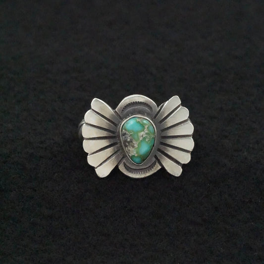 Calvin Martinez Turquoise & Sterling Silver Ring Size 8