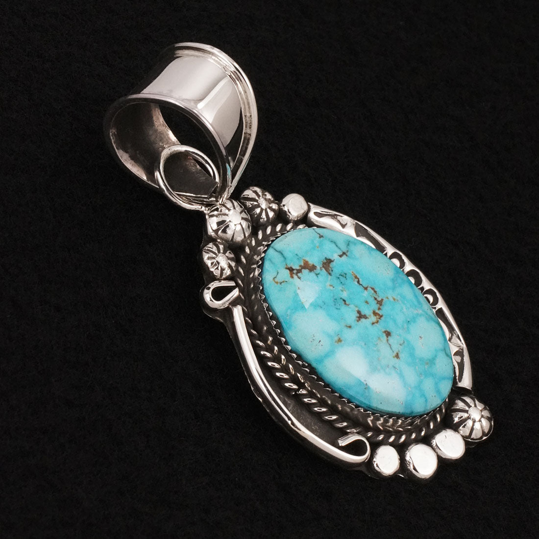 Phil Nez Turquoise & Sterling Silver Pendant
