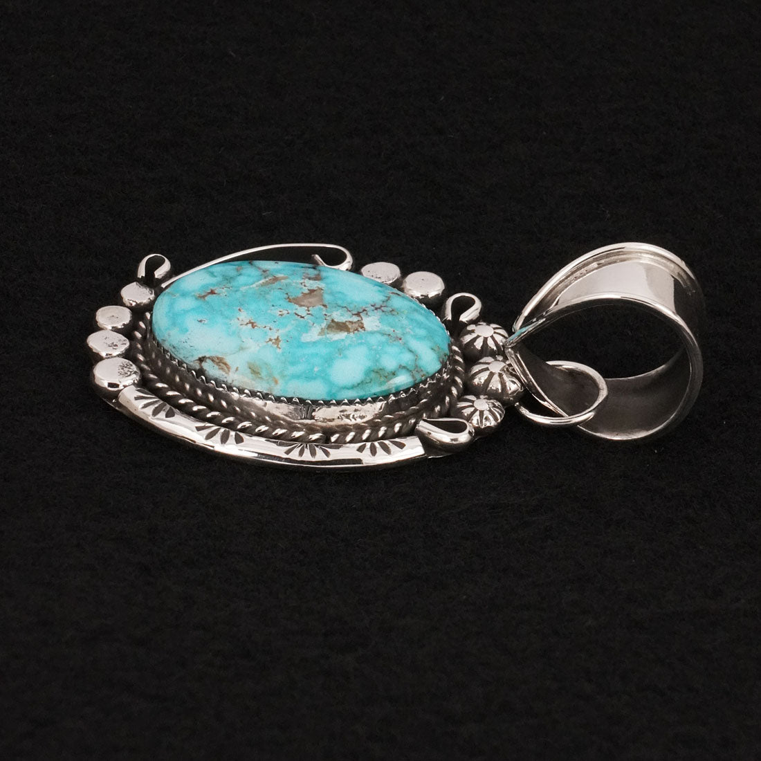 Phil Nez Turquoise & Sterling Silver Pendant