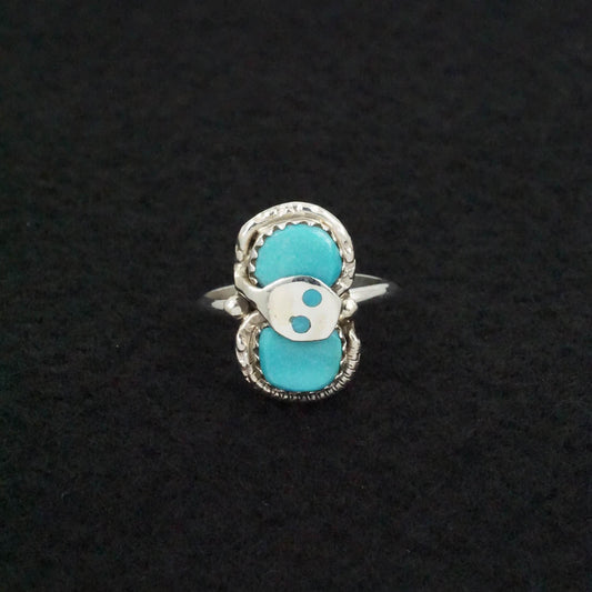 Joy Calavaza Turquoise & Sterling Silver Ring Sz. 6.5