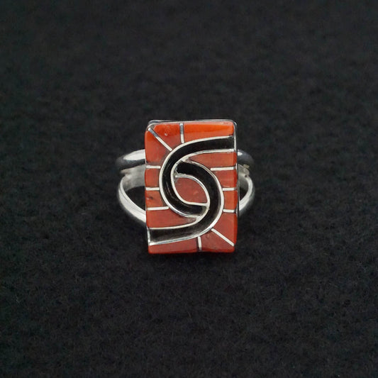 Amy Wesley Coral & Sterling Silver Ring Size 6.5