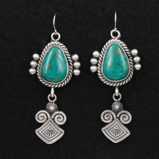 Michael Calladitto Turquoise & Sterling Silver Earrings