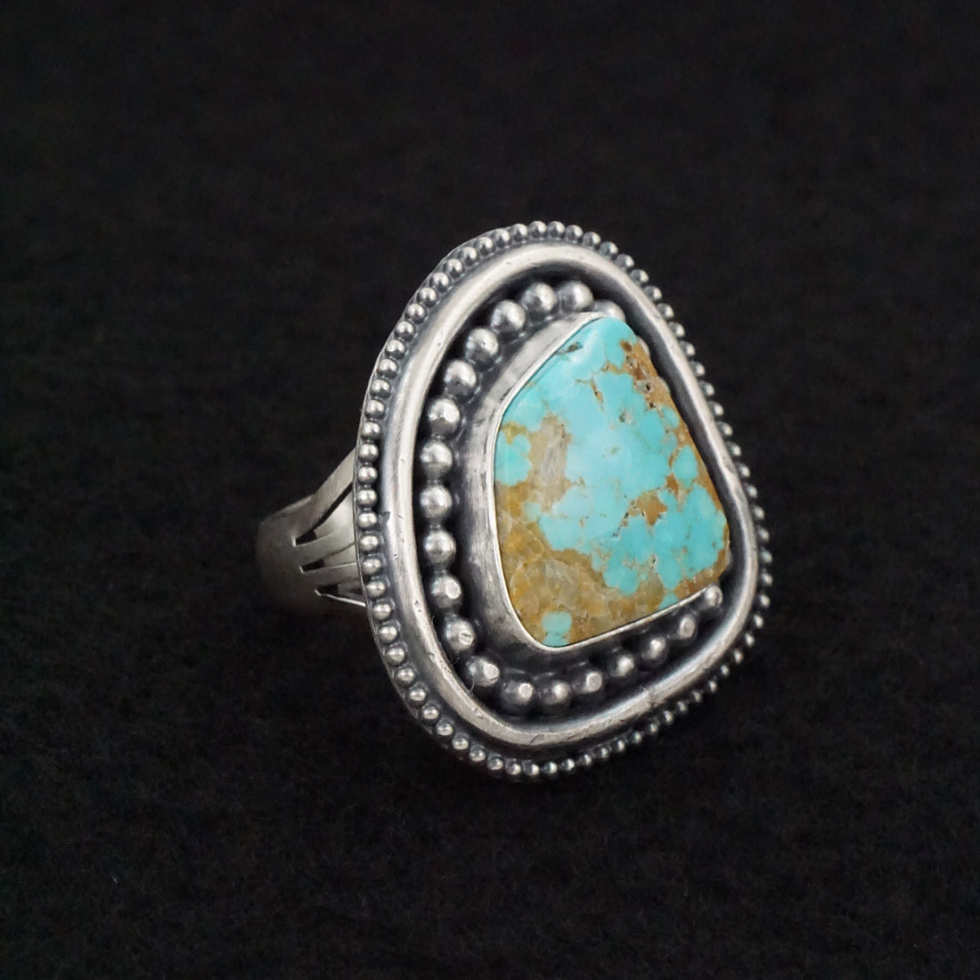 Marita Benally Turquoise & Sterling Silver Ring Size 8