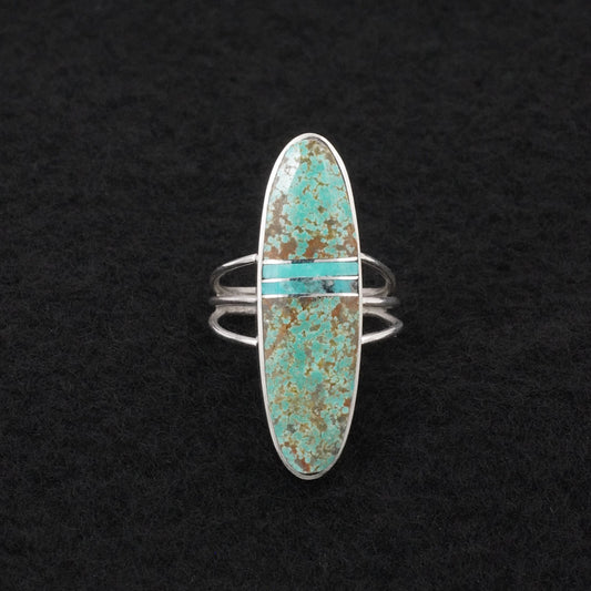 Harold Smith Turquoise & Sterling Silver Ring Size 6.5