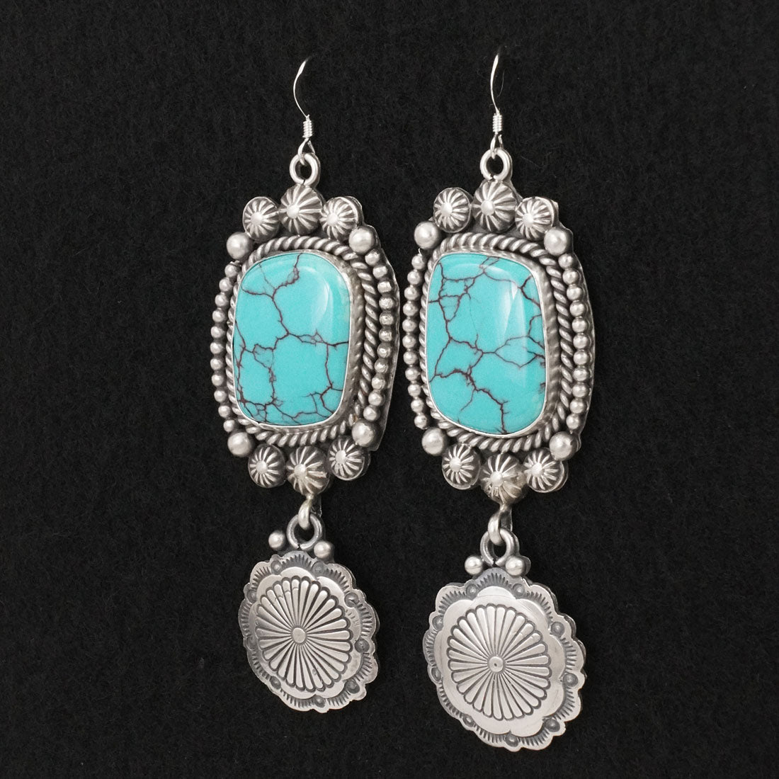 Michael Calladitto Turquoise & Sterling Silver Earrings