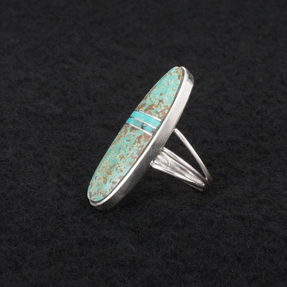 Harold Smith Turquoise & Sterling Silver Ring Size 6.5