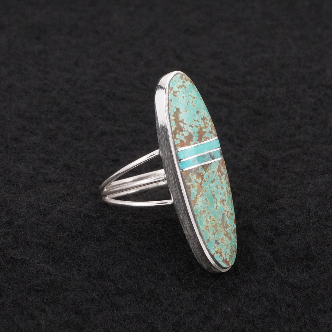 Harold Smith Turquoise & Sterling Silver Ring Size 6.5