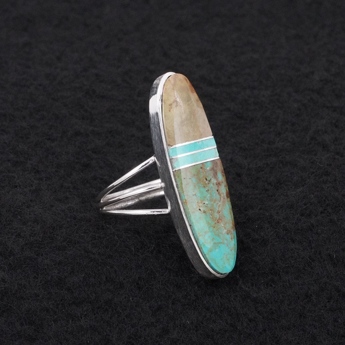 Harold Smith Turquoise & Sterling Silver Ring Size 6