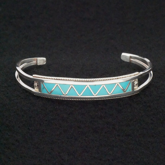 Claudine Haloo Turquoise & Sterling Silver Bracelet