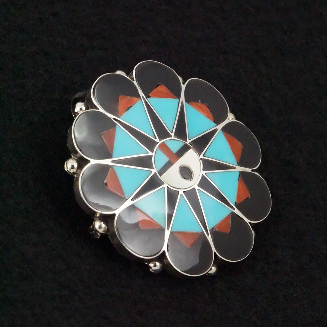 Delvin Gasper Multi-Stone & Sterling Silver Pin/Pendant