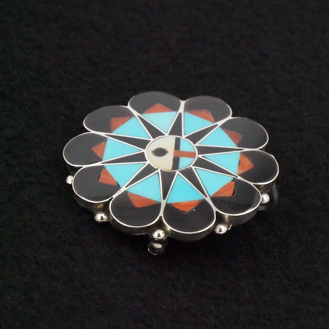 Delvin Gasper Multi-Stone & Sterling Silver Pin/Pendant