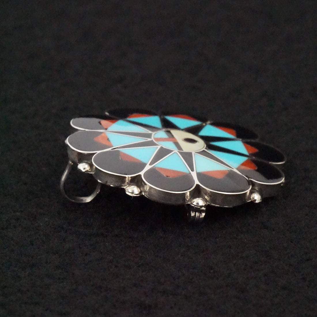 Delvin Gasper Multi-Stone & Sterling Silver Pin/Pendant