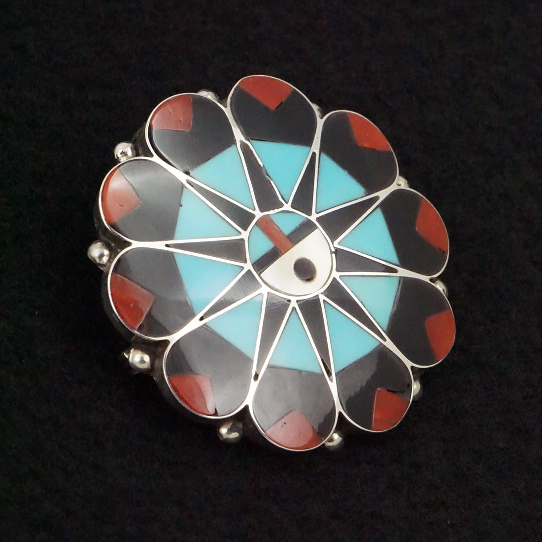 Delvin Gasper Multi-Stone & Sterling Silver Pin/Pendant