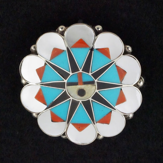 Delvin Gasper Multi-Stone & Sterling Silver Pin/Pendant