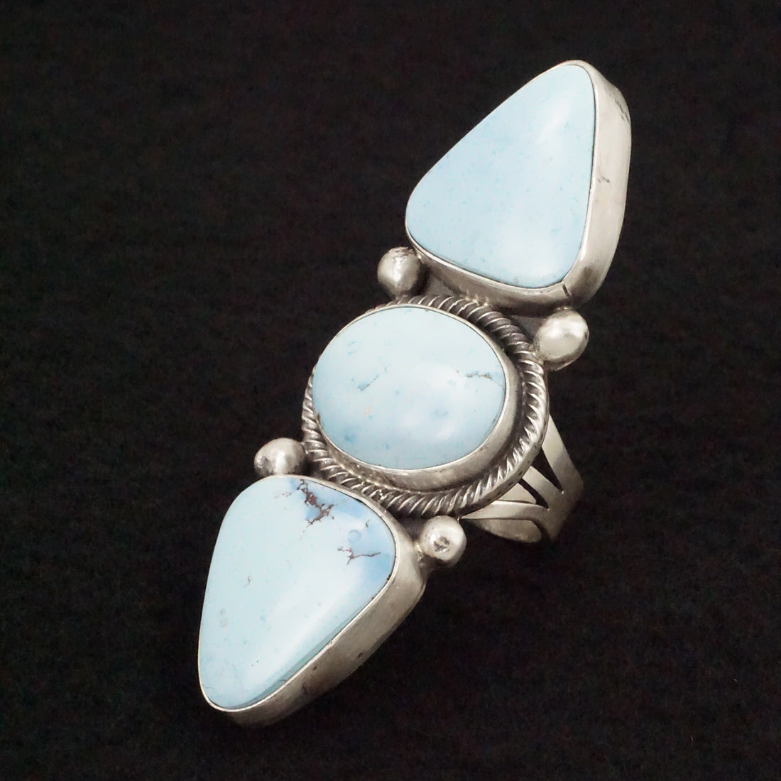 Bobby Johnson Turquoise & Sterling Silver Ring Size 8.5