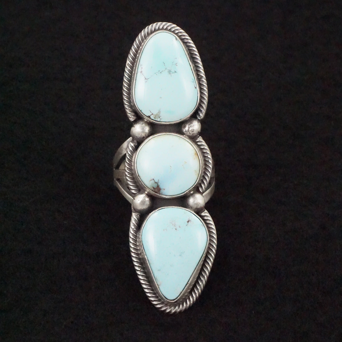 Bobby Johnson Turquoise & Sterling Silver Ring Size 8.5