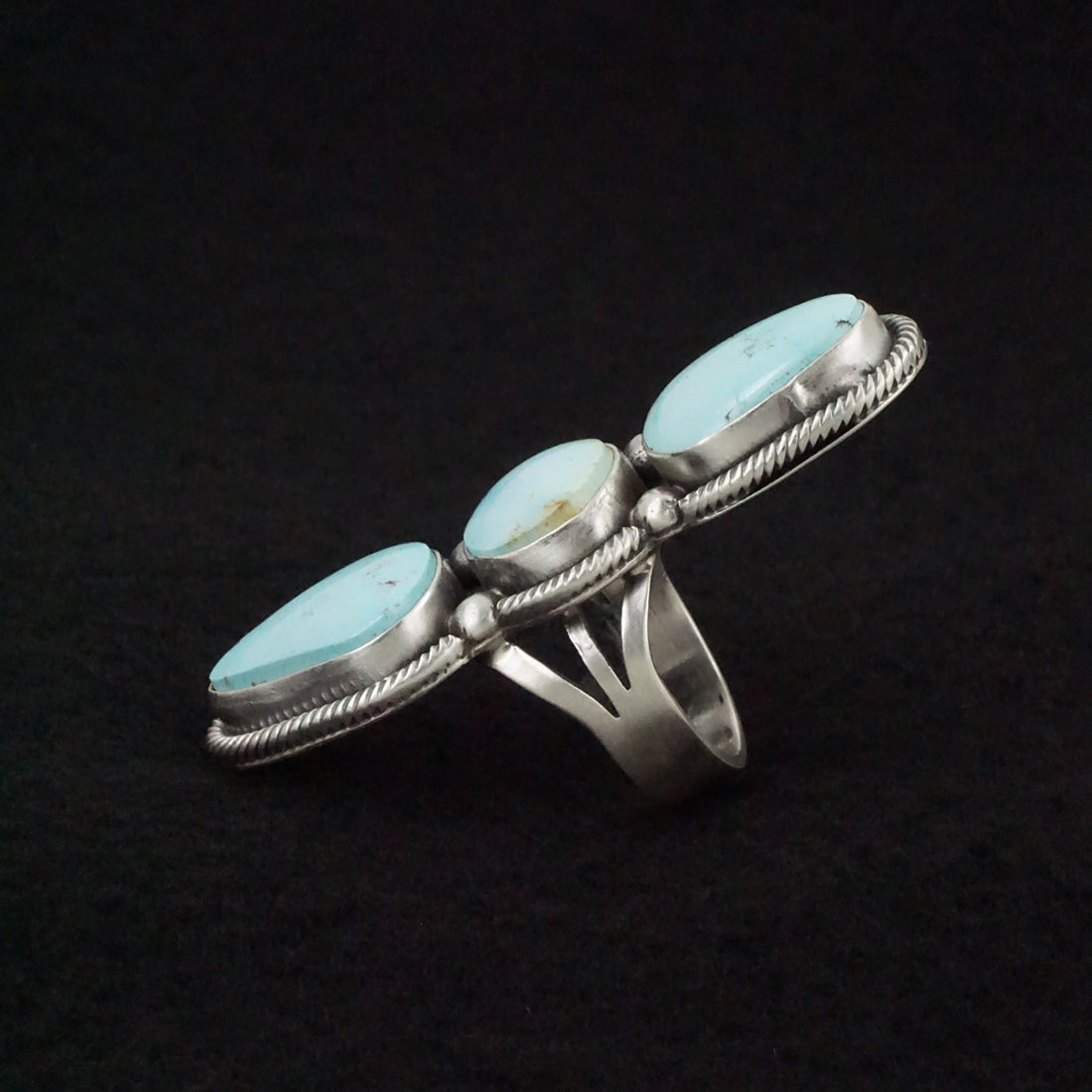 Bobby Johnson Turquoise & Sterling Silver Ring Size 8.5