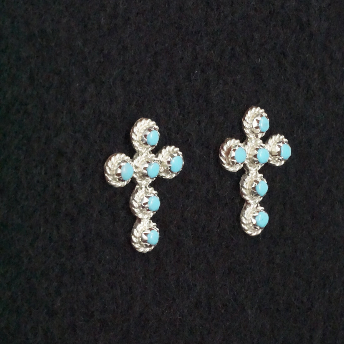 Michael Gchachu Turquoise & Sterling Silver Earrings