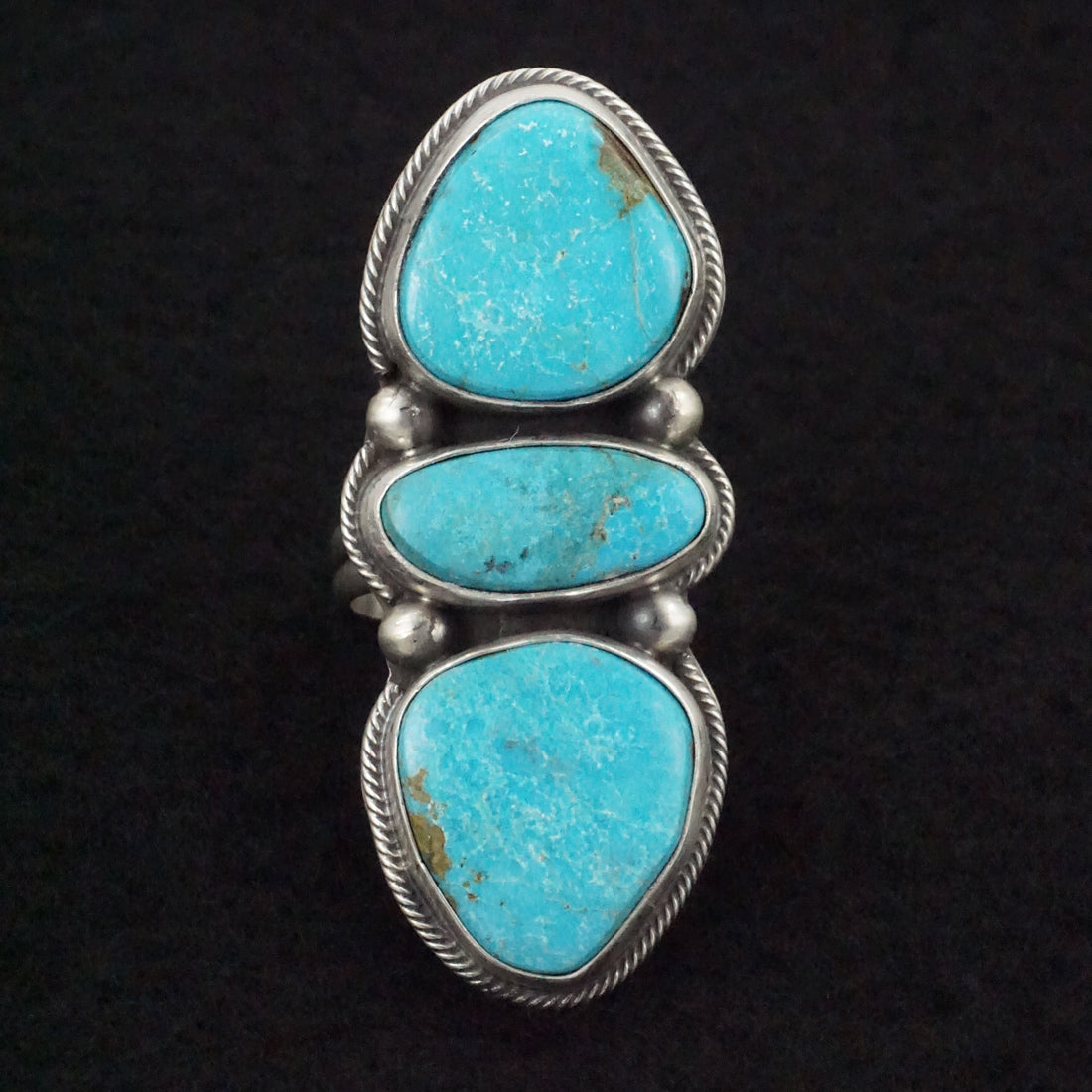 Kathleen Livingston Turquoise & Sterling Silver Ring Size Adjustable