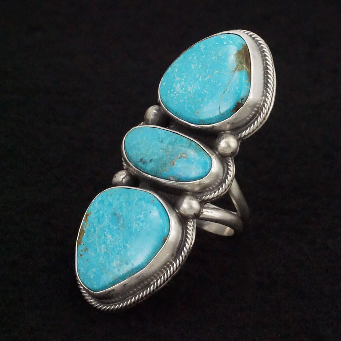 Kathleen Livingston Turquoise & Sterling Silver Ring Size Adjustable