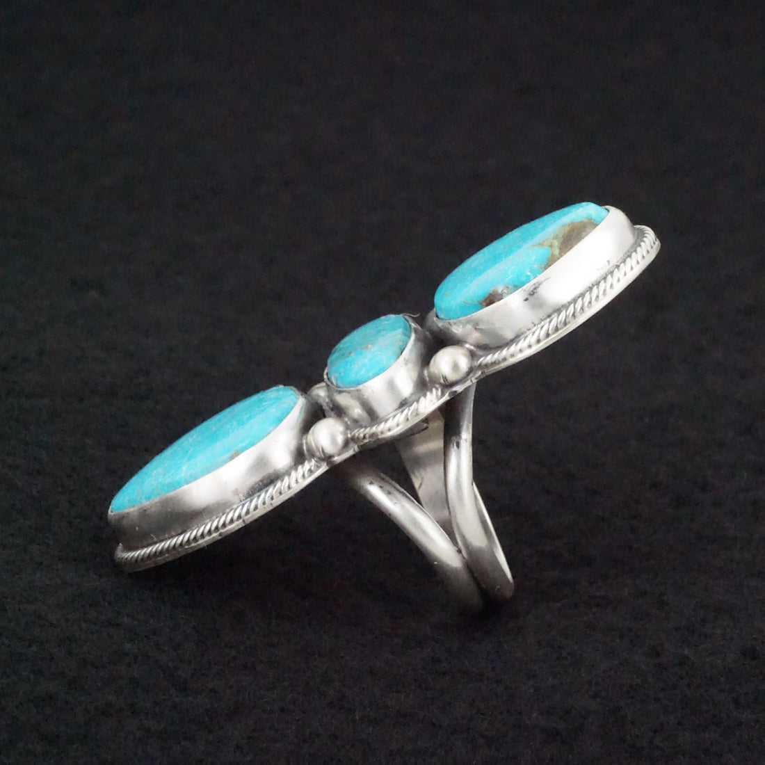 Kathleen Livingston Turquoise & Sterling Silver Ring Size Adjustable