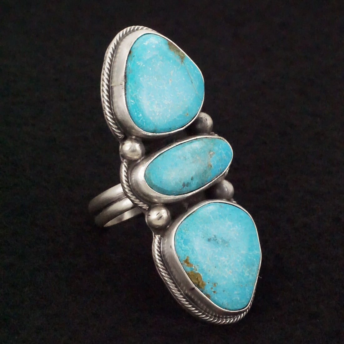 Kathleen Livingston Turquoise & Sterling Silver Ring Size Adjustable