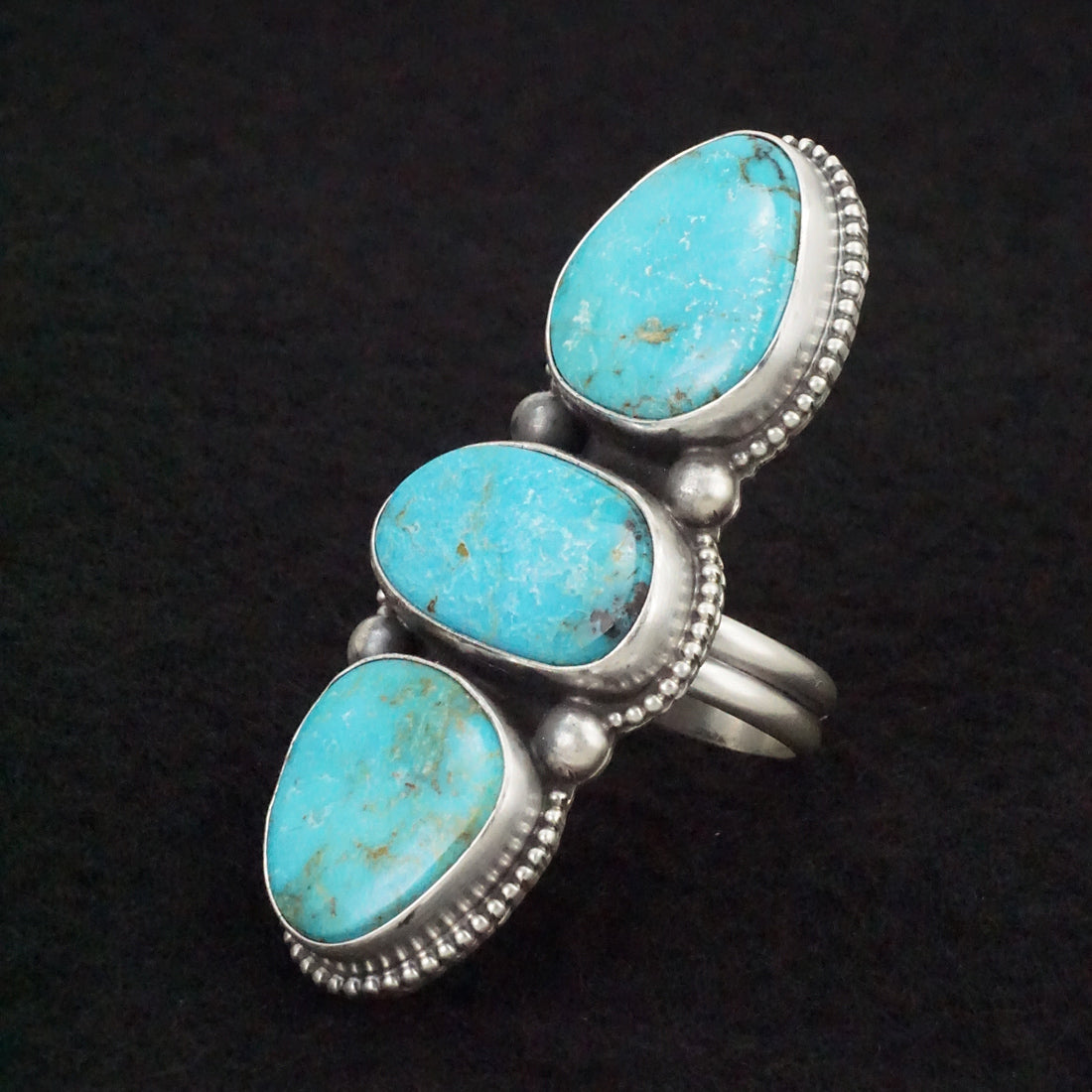 Kathleen Livingston Turquoise & Sterling Silver Ring Size Adjustable