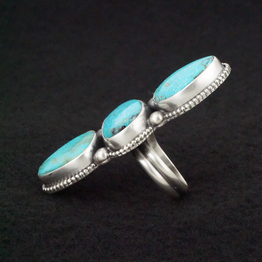 Kathleen Livingston Turquoise & Sterling Silver Ring Size Adjustable