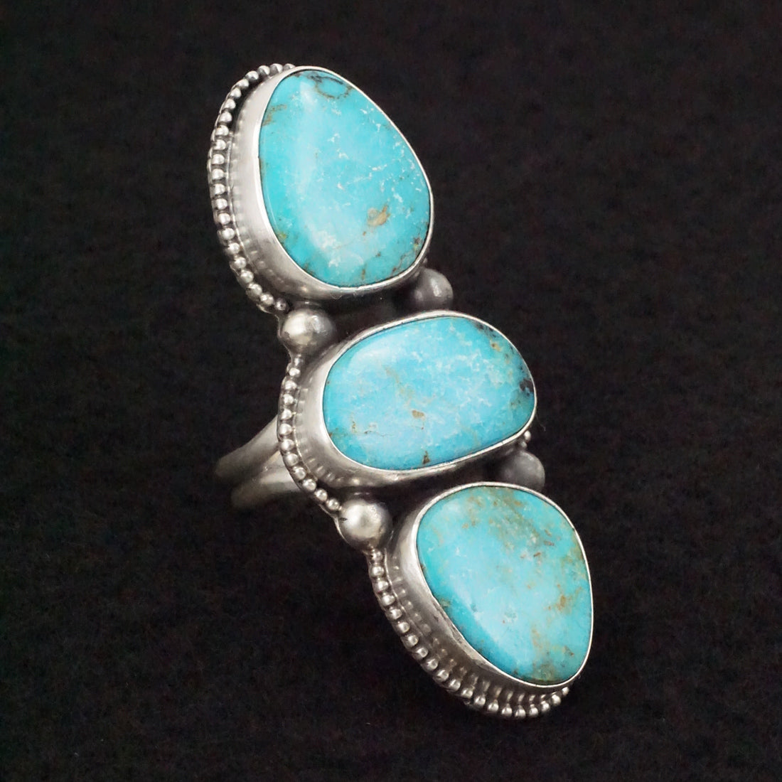 Kathleen Livingston Turquoise & Sterling Silver Ring Size Adjustable