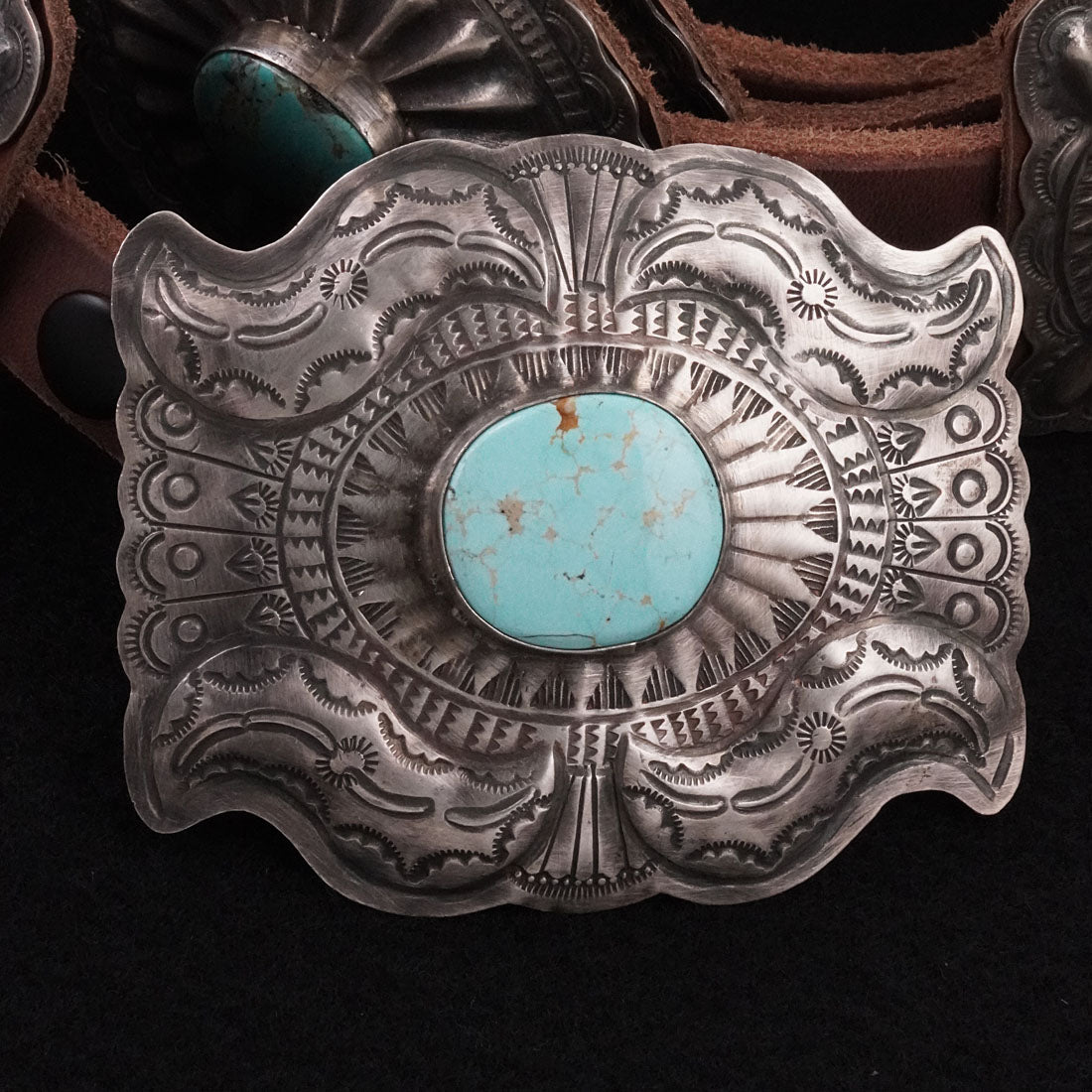 Dan Morgan Turquoise & Sterling Silver Concho Belt