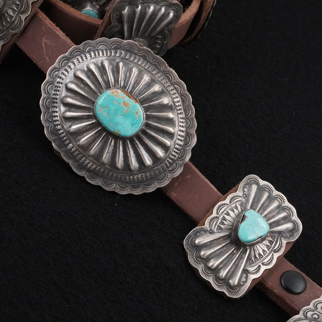 Dan Morgan Turquoise & Sterling Silver Concho Belt