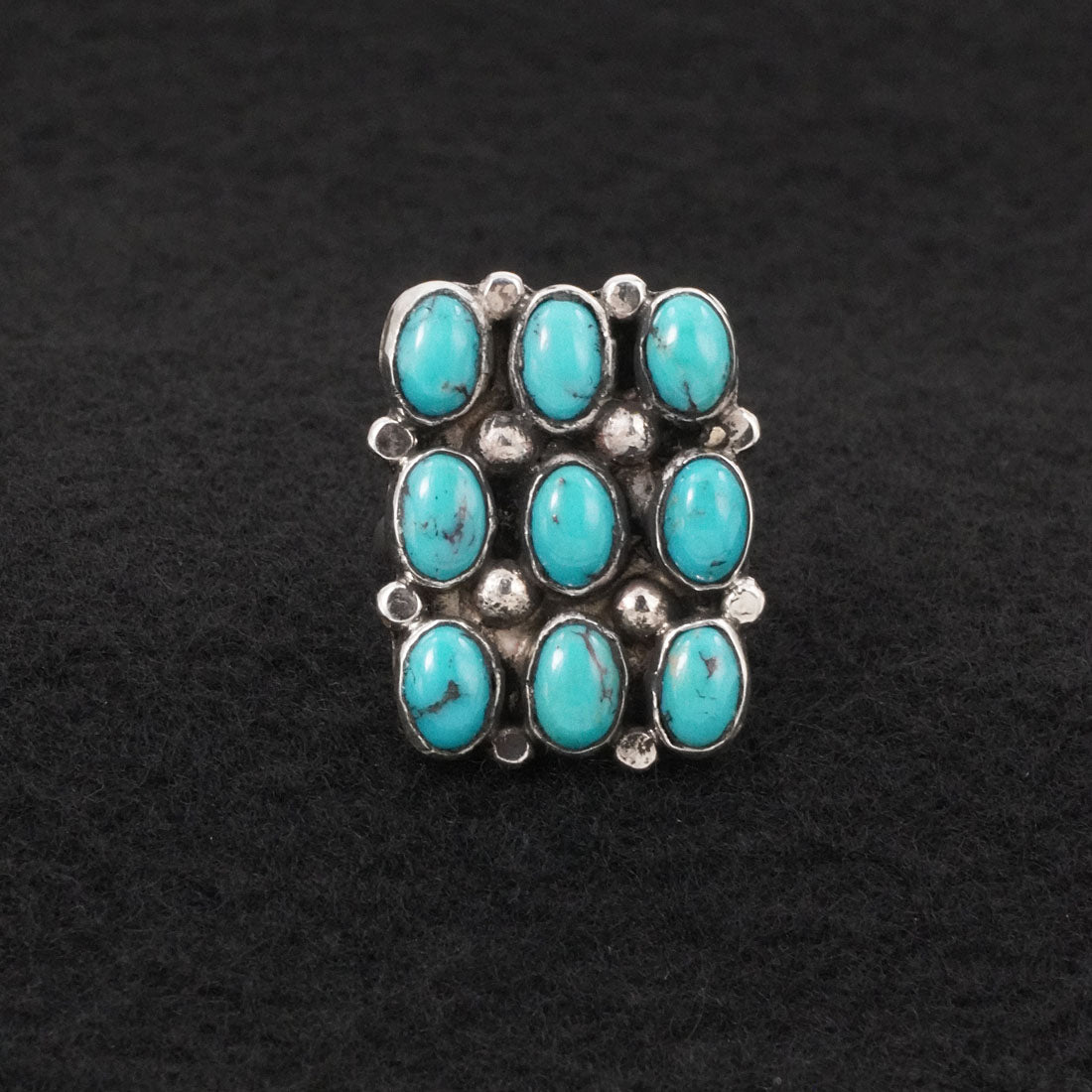 Priscilla Reeder Turquoise & Sterling Silver Ring Size 8