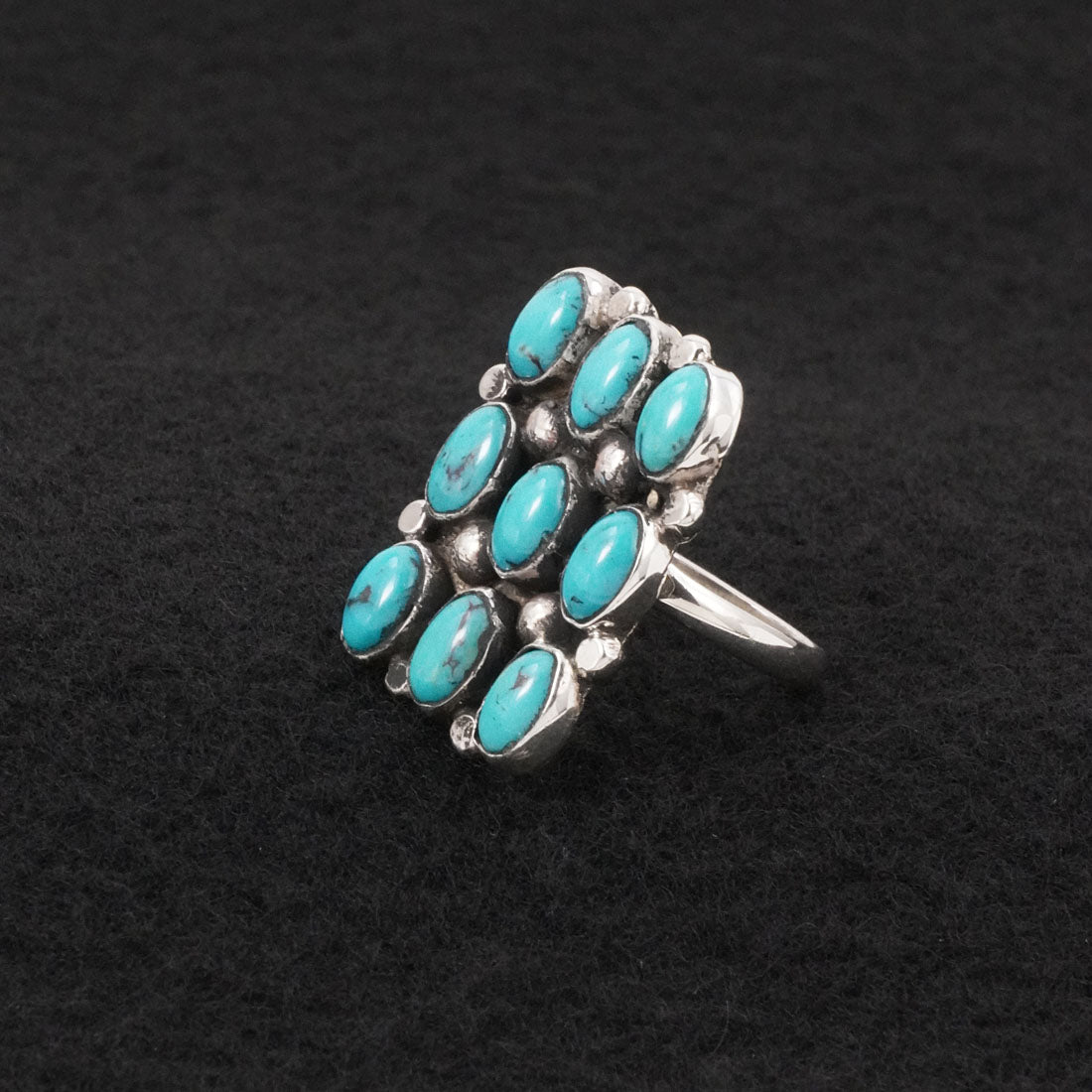 Priscilla Reeder Turquoise & Sterling Silver Ring Size 8