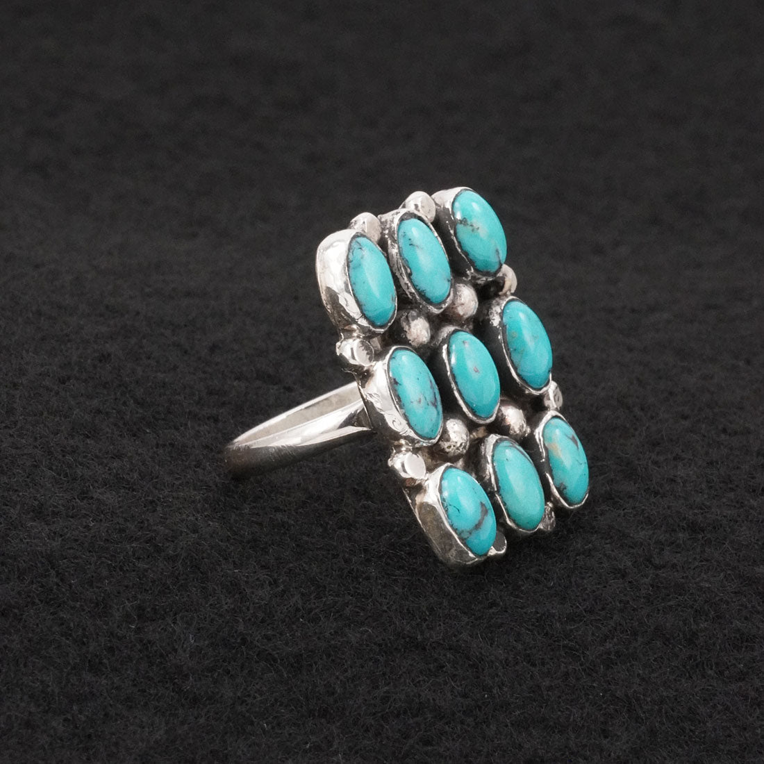 Priscilla Reeder Turquoise & Sterling Silver Ring Size 8
