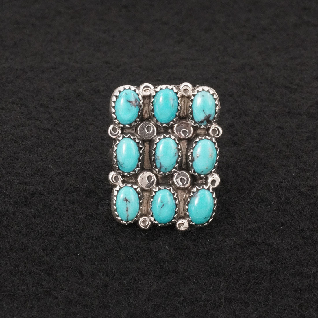 Priscilla Reeder Turquoise & Sterling Silver Ring Size 8