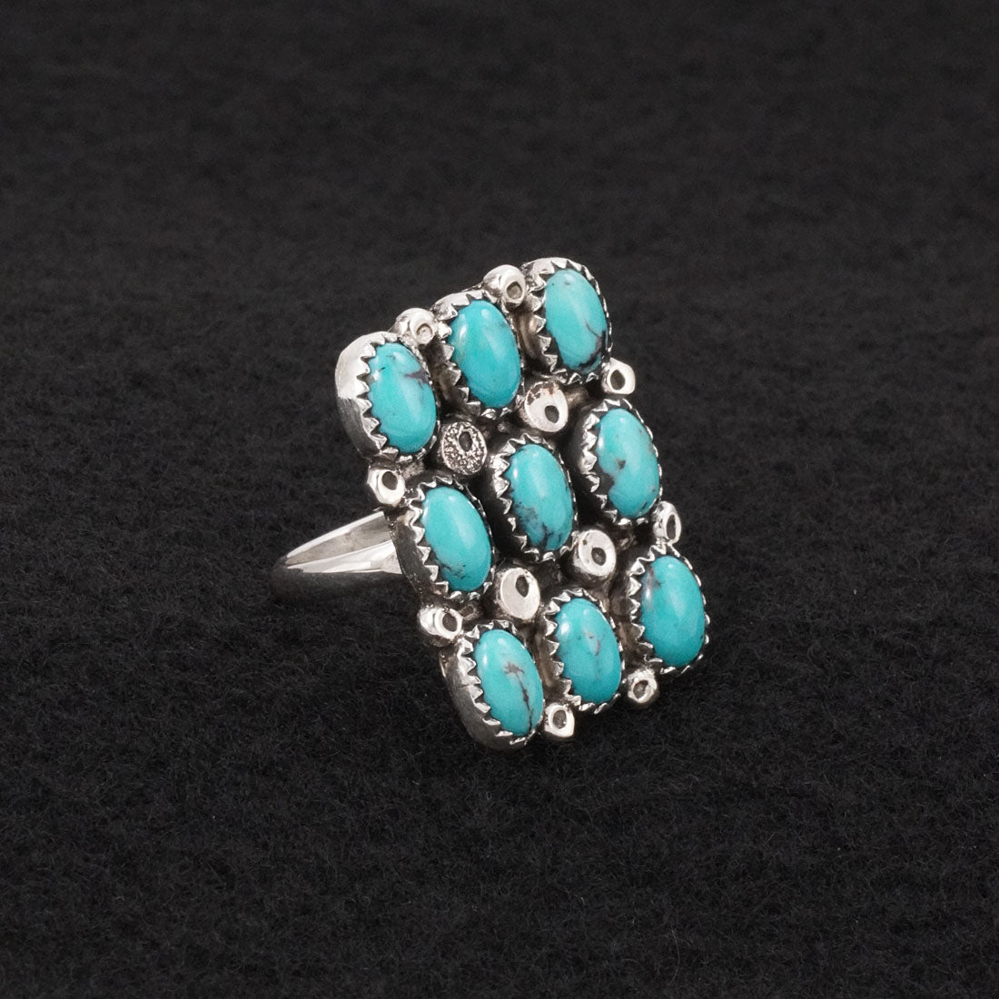 Priscilla Reeder Turquoise & Sterling Silver Ring Size 8